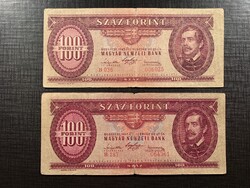 *** 2 db Kossuth címeres 1947-es 100 forint ***