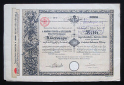 Magyar Fegyver- és Lőszergyár részvény 100 forint 1888 - a FÉG elődje!