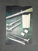 Képeslap,Európa,Albánia,Tirane,Néprajzi Múzeum,fegyverek látkép,részlet, 1974-