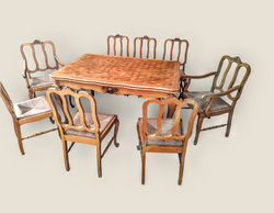 Neobarokk 8 személyes étkező garnitúra .