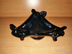Retro Blue Iridescent Glass Ashtray (bb)