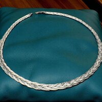 925 sterling ezüst csillogó 4 szálas fonott ezüst nyakék, ezüst nyaklánc, vastag fonott ezüst lánc