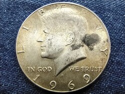 USA Kennedy half dollar .400 ezüst 1/2 Dollár 1969 D