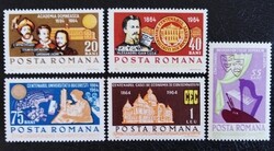 R2338-42 / Románia 1964 Évfordulók bélyegsor postatiszta R2338-42 / Románia 1964 Évfordulók bélyegsor postatiszta