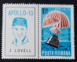 R2863zf / Románia 1970 Apollo 13 blokk bélyege postatiszta