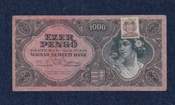 Háború utáni inflációs sorozat (1945-1946) 1000 Pengő bankjegy 1945 barna dézsmabélyeg