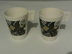 Francia helytakarékos modern üveg bögre, csésze ( 2 db. )