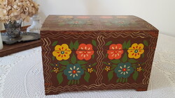 Régi,kézzel festett,orosz fa ládika,doboz