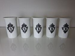 Medvés Wallendorf porcelán váza vagy pohár készlet 5 darab