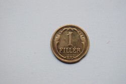 1 Fillér , 1928 , Budapest , Magyar Királyság , réz