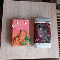 2 db retro dísz gyertya