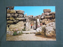 Képeslap,Európa,Málta,Gozo sziget,föníciai Vénusznak szentelt templom látkép,részlet,1980-