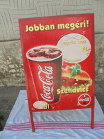 Retro Coca-cola kétoldalas reklám tábla, megállító tábla