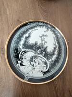 Hollóházi porcelán falitányér/Szász Endre stúdió/