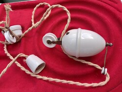 Antik súly lámpa / Zsolnay tojás nehezékes, csiga lámpa, lámpa nosztalgia gyűjtői darab