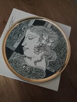 Hollóházi porcelán falitányér eredeti dobozában! /Száz Endre stúdió/