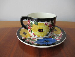 Régi városlődi teáscsésze tányérral (1945-50)