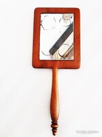 Antik fa kézi tükör / piperetükör 1.- Ft-ról!!!