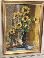 Vati József: Sárga virág c. festménye