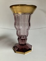 Gyönyörű bieder lila Moser üveg kehely/váza