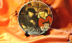 Goebel  német porcelán dísztányér: A pénzkölcsönző és felesége