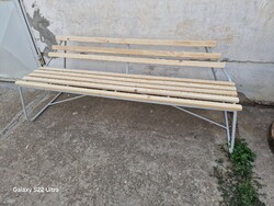 Retro strand pad Balatoni pad régi kerti pad antik csővázas kerti pad