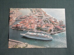 Képeslap,Közép Amerika,Karib-tenger,Curaçao,Willemstad,kikötő,hajó,városi látkép,részlet,1980-