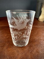 Antik 1 vh Háború Emlék feliratos gyönyörű galambos kúraüveg