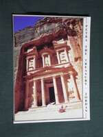 Képeslap,Közel-Kelet,Jordánia,Petra,Treasury,szikla kincstár látkép,1990-