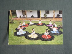 Képeslap,Közép Amerika,Costa Rica,San José,népművészet,népviselet látkép,részlet,1980-