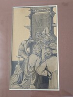 Jaschik Álmos eredeti illusztrációja Kallós Ede Regélnek a múzsák c. könyvéhez