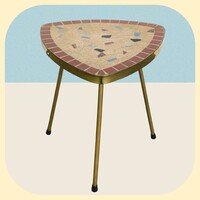 31cm Retró lerakó kis asztal, asztalka