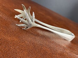 Szépen megmunkált angol ezüst madárkarmos cukorcsipesz