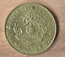 Olaszország 200 líra emlékérme-1994 (A csendőrség megalakulásának 180. évfordulója)