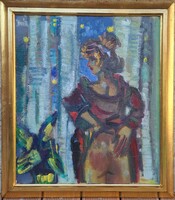 Doór Ferenc (1918-2015) Frivol ( léha nő) c. festménye Eredeti Garanciával !