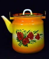 PAZAR ÁLLAPOTBAN ! PIPACSOS MINTÁVAL ZOMÁNCOZOTT TEÁSKANNA !!!