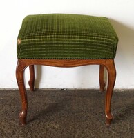 1X052 Zöld kárpitos neobarokk puff, ülőke
