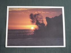 Képeslap,Közép Amerika,Costa Rica,Óceánpart,naplemente látkép,részlet,1990-