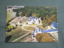 Képeslap,Franciaország,Le Breil-sur-Mérize,Pescheray kastély látkép,részlet,1980-