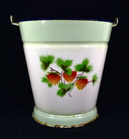 BONYHÁD ! SZAMÓCA - EPER MINTÁS ZOMÁNCOZOTT VÖDÖR !