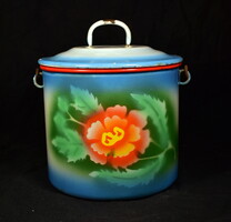 FÜLEK ! RÉGI KLASSZIKUS ZOMÁNCOZOTT ÉTELHORDÓ !