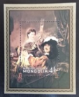 KB199 /  Mongólia 1981 Rembrandt : Önarckép blokk postatiszta