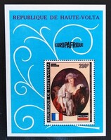 KB202 /  Felső - Volta 1973 EUROPAFRIQUE - Festmények  blokk postatiszta