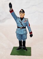 Régi festett fém Mussolini szobor, figura