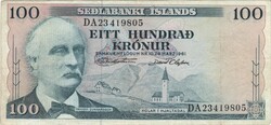 100 krónur korona 1961 marz 29. Izland