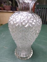 Retró öntött üveg nehéz váza