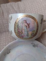 Jelenetes antik teás csésze