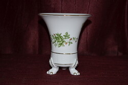 Hollóházi Erika mintás oroszlánlábas váza