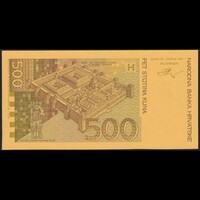 Horvátország 500 Kuna 1993 hátlapi próbanyomat (Back Proof) UNC