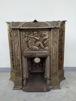 Antik Art Deco szecesszió jugendstil vaskályha kályha bányász vájár kandalló keret 3820